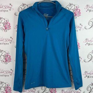 Nike sweater combat zip half zip up blue long sleeve Teal Quarter-Zip Top